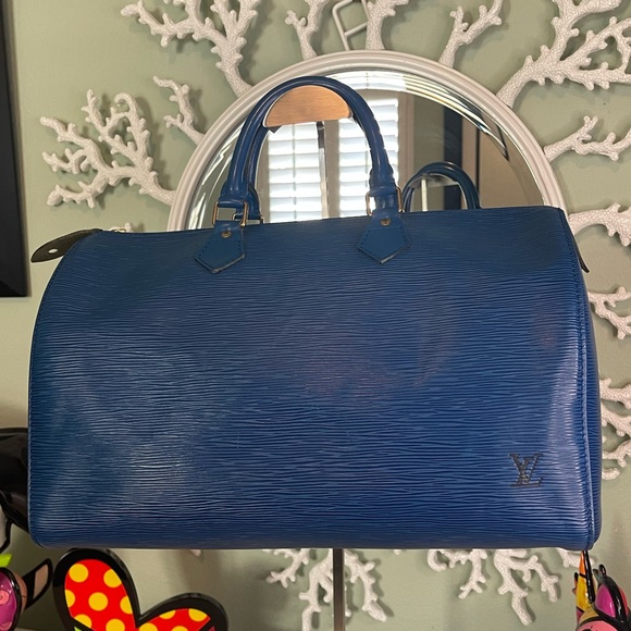 Louis Vuitton Blue Epi Leather Speedy 45 - Picture 1 of 9